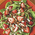 Spinach, Strawberry, and Pecan Salad with Blush Vinaigrette