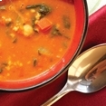 African Curried Coconut Soup with Chickpeas