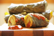 Collard Green Tamales with Roasted Veggies