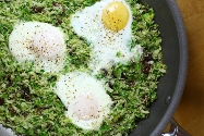 Brussels Sprout Hash and Eggs