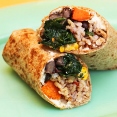 Black Bean, Sweet Potato and Greens Burritos