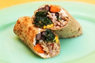 Black Bean, Sweet Potato and Greens Burritos