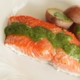 Baked Salmon with Green Sauce