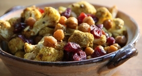 Roasted Curried Cauliflower & Chickpeas